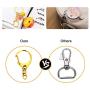 Roctee 70 Pcs Jump Rings D-snap Hook Split Key Ring with Chain | Metal Keychain Parts with 8mm Open Jump Ring and Connector | Key Rings Clips Accessories for DIY (Silver+Gold)