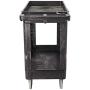 Rubbermaid Commercial Products 2-Shelf Utility/Service Cart, Small, Lipped Shelves, Ergonomic Handle, 500 lbs. Capacity, for Warehouse/Garage/Cleaning/Manufacturing (FG450088BLA)