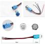 Viping Car Horn Button 12V 16mm On/Off Switch Momentary Button Reset Switch Dedicated Connector Switch Power Metal Toggle Switch Car RVTruck Boat Motorcycle DIY SwitchLED Red self-Locking 1 Pack