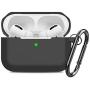 Compatible with AirPods Pro Case Cover Silicone Protective Case for Airpods Pro (Front LED Visible) Black