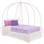 DHP Metal Carriage Bed, Fairy Tale Bed Frame, Shabby-Chic Style, Twin, Pink