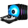 DEEPCOOL RF120M 5IN1, 5x120mm RGB PWM Fans with 2 Fan Hubs, Compatible with ASUS Aura Sync, Controlled by Motherboard with 12V 4-pin RGB Header, No Wired Controller