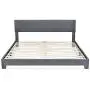 Allewie King Size Upholstered Platform Bed Frame with Headboard, Fabric Upholstered Mattress Foundation, Strong Wood Slat Support and Metal Legs, Box Spring Optional, Easy Assembly, Light Grey Allewie King Size Upholstered Platform Bed Frame with Headboard, Fabric Upholstered Mattress Foundation, Strong Wood Slat Support and Metal Legs, Box Spring Optional, Easy Assembly, Light Grey