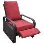 Outdoor Resin Wicker Patio Recliner Chair with Cushions, Patio Furniture Auto Adjustable Rattan Sofa, UV/Fade/Water/Sweat/Rust Resistant, Easy to Assemble (Red) Outdoor Resin Wicker Patio Recliner Chair with Cushions, Patio Furniture Auto Adjustable Rattan Sofa, UV/Fade/Water/Sweat/Rust Resistant, Easy to Assemble (Red)