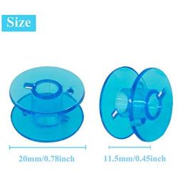 MiDube 50PCS Plastic Sewing Machine Bobbins for B-rother J-anome S-inger Front Loading Class 15 Machines Home Embroidery (Blue 50pcs)