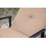 MFSTUDIO Patio Recliner Chair Metal Adjustable Back Outdoor Lounge Chair with 100% Olefin Cushion(Beige)