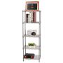 5 Wire Shelving Metal Rack Adjustable Unit Storage Shelves for Laundry Bathroom Kitchen Pantry Closet Silver