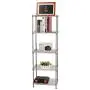 5 Wire Shelving Metal Rack Adjustable Unit Storage Shelves for Laundry Bathroom Kitchen Pantry Closet Silver