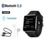 CCHKFEI 16GB MP3 Player with Bluetooth, Sports Watch MP3 Player with Touch Screen,HiFi Lossless Sound Music Player with Sport Pedometer Headphones for Running Joging Workout-Black