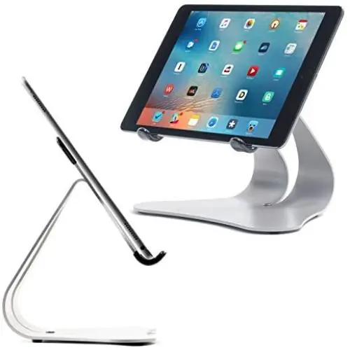 Thought Out Stabile 2.0 Stand Silver - Made in USA - Compatible with Apple iPad, Pro, Air, Air 2, 12.9, 11, 10.5, 10.2, 9.7, Surface Galaxy Tablet Holder
