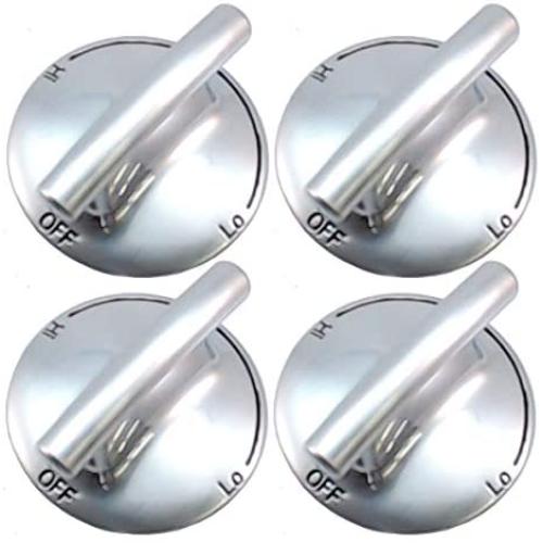 AP5668987 PS2375871 7733P410-60, Surface Burner Knobs Chrome Plated Plastic Ring with Nonslip Grip, Replacement Knobs,Control Knobs 4 Pack,Fit for Maytag, Magic Chef, Jenn Air,etc