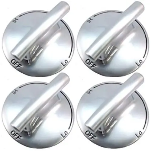 AP5668987 PS2375871 7733P410-60, Surface Burner Knobs Chrome Plated Plastic Ring with Nonslip Grip, Replacement Knobs,Control Knobs 4 Pack,Fit for Maytag, Magic Chef, Jenn Air,etc