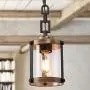 LOG BARN Pendant Lighting for Kitchen Island, Farmhouse Mini Chandelier in Faux Wood Metal with Bubbled Glass Shade, Rustic Ceiling Fixture Hanging for Dining Room, Hallway LOG BARN Pendant Lighting for Kitchen Island, Farmhouse Mini Chandelier in Faux Wood Metal with Bubbled Glass Shade, Rustic Ceiling Fixture Hanging for Dining Room, Hallway