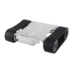 XiaoR Geek Smart Robot Car Chassis Kit Stainless Steel Tank Chassis with 2WD Motors for Arduino/Raspberry Pi/Jetson Nano DIY Remote Control Robot Car Toys - Free Tools (Mini Chassis-Stainless Steel)