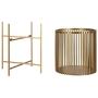 Kate and Laurel Paynter Modern 2-Piece Metal Floor Planter Set with Foldable Stand, Gold