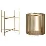 Kate and Laurel Paynter Modern 2-Piece Metal Floor Planter Set with Foldable Stand, Gold Kate and Laurel Paynter Modern 2-Piece Metal Floor Planter Set with Foldable Stand, Gold