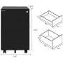 Bonnlo Mobile File Cabinet with Lock, 3 Smooth Gliding Drawers and Wheels for Home Office, Fully Assembled Except Casters, Black Bonnlo Mobile File Cabinet with Lock, 3 Smooth Gliding Drawers and Wheels for Home Office, Fully Assembled Except Casters, Black