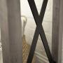 Walker Edison Sedalia Modern Farmhouse Metal X Entry Table, 46 Inch, Grey