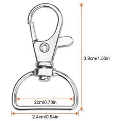 Acrux7 Swivel Clasps D Ring Metal Lobster Claw Clasps Lanyard Snap Hook for Crafting & DIY Lanyard Making, 100 Pack