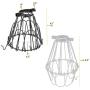 Rustic State Set of 4 Industrial Vintage Style | Hanging Pendant Metal Wire Cage | Adjustable Light Fixture Lamp Guard (Black)
