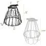 Rustic State Set of 4 Industrial Vintage Style | Hanging Pendant Metal Wire Cage | Adjustable Light Fixture Lamp Guard (Black) Rustic State Set of 4 Industrial Vintage Style | Hanging Pendant Metal Wire Cage | Adjustable Light Fixture Lamp Guard (Black)
