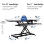 FLEXISPOT Height Adjustable Standing Desk Converter - 42 inch Stand Up Desk Riser, Black Home Office Desk for Dual Monitors and Laptop M7L