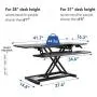 FLEXISPOT Height Adjustable Standing Desk Converter - 42 inch Stand Up Desk Riser, Black Home Office Desk for Dual Monitors and Laptop M7L