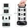 Power Strip Tower JACKYLED Surge Protector Electric Charging Station 3000W 13A 10 Outlets 4 USB Ports with 16AWG 6.5ft Heavy Duty Extension Cord for Home Office Power Strip Tower JACKYLED Surge Protector Electric Charging Station 3000W 13A 10 Outlets 4 USB Ports with 16AWG 6.5ft Heavy Duty Extension Cord for Home Office