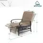 MFSTUDIO Patio Recliner Chair Metal Adjustable Back Outdoor Lounge Chair with 100% Olefin Cushion(Beige) MFSTUDIO Patio Recliner Chair Metal Adjustable Back Outdoor Lounge Chair with 100% Olefin Cushion(Beige)