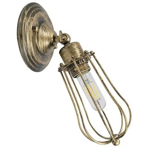 Joy-Now RV Decor Lighting, 12V-36V DC Interior Wall Sconce with Warm White LED Edison Bulb 6W 600lumen, Industrial Metal Cage Shade Joy-Now RV Decor Lighting, 12V-36V DC Interior Wall Sconce with Warm White LED Edison Bulb 6W 600lumen, Industrial Metal Cage Shade