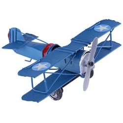 Berry President Vintage Retro Wrought Metal Iron Biplane Plane Aircraft Handicraft Models - Photo Props Home Decor/Ornament/Souvenir (Blue)