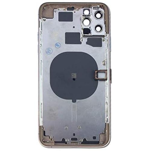Group Vertical Replacement Back Glass Full Midframe Assembly Compatible with Apple iPhone 11 Pro Max (A2161, A2220, A2218) (6.5'') (Gold)