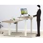 SHW 55-Inch Large Electric Height Adjustable Computer Desk, 55 x 28 Inches, Oak