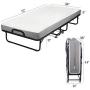 Milliard Diplomat Folding Bed – Twin Size - with Luxurious Memory Foam Mattress and a Super Strong Sturdy Frame – 75” x 38