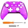 eXtremeRate Chrome Purple Edition Front Housing Shell for Xbox One Wireless Controller Model 1708, Replacement Custom Faceplate Cover for Xbox One S & Xbox One X Controller - Controller NOT Included