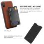ZOVER iPhone Xs Max Magnetic Case with Detachable Card Holder Support Wireless Charging Car Mount Credit Cards Slot Genuine Leather Case Adhere to Anywhere Reusable Rectangular Metal Plates Dark Brown