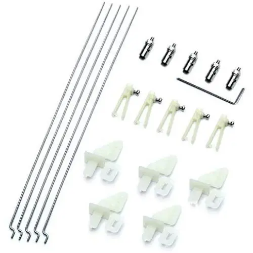 5 Sets Φ 1.2mm x L 204mm (8.04 inch) Adjustable Pushrod Connector Linkage Stopper + Nylon Control Horns + Z Steel Push Rod for Rc Plane Boat Replacement as Rc Part Accessory 5 Sets Φ 1.2mm x L 204mm (8.04 inch) Adjustable Pushrod Connector Linkage Stopper + Nylon Control Horns + Z Steel Push Rod for Rc Plane Boat Replacement as Rc Part Accessory
