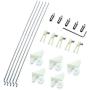 5 Sets Φ 1.2mm x L 204mm (8.04 inch) Adjustable Pushrod Connector Linkage Stopper + Nylon Control Horns + Z Steel Push Rod for Rc Plane Boat Replacement as Rc Part Accessory