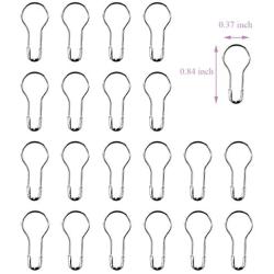 Floranea 100 Pcs 0.8 Inch Safety Pins Bulb Guard Metal Small Calabash for Knitting Stitch Markers Sewing Quilting DIY Clothing Craft Making Home Accessories (Silver)