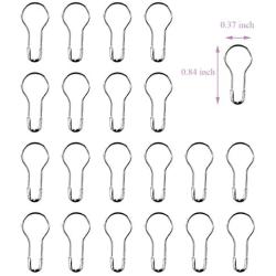 Floranea 100 Pcs 0.8 Inch Safety Pins Bulb Guard Metal Small Calabash for Knitting Stitch Markers Sewing Quilting DIY Clothing Craft Making Home Accessories (Silver)