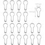 Floranea 100 Pcs 0.8 Inch Safety Pins Bulb Guard Metal Small Calabash for Knitting Stitch Markers Sewing Quilting DIY Clothing Craft Making Home Accessories (Silver)