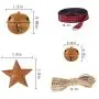 Alphatool 50Pcs Rusty Metal Jingle Bells and Stars- Star Cutout Christmas Sleigh Bells 30pcs 1inch and 10pcs 1.2inch Bells, 10pcs 1.8inch Stars with Twine Plaid Ribbon for Xmas Holiday Decor DIY Craft