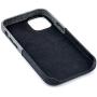 Dockem Wallet Case for iPhone 12 Mini: Built-in Metal Plate for Magnetic Mounting & 1 Credit Card Holder Slot: 5.4'' Luxe M2, Canvas Style Synthetic Leather (Black and Grey)