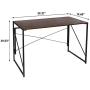 ZenStyle Writing Computer Desk 39'' Folding Study Desks for Home Office Industrial Style Corner Laptop Gaming Table Easy Assembly Workstation with Metal Frame, Brown