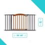 Summer Decorative Wood & Metal Safety Baby Gate, New Zealand Pine Wood and a Slate Metal Finish – 32” Tall, Fits Openings up to 36” to 60” Wide, Baby and Pet Gate for Doorways