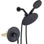 All Metal Shower Faucet Set, 8.6'' Rain Shower, Hand Shower 2 in 1 Shower System with Hose, 3-way Diverter Bathroom Complete Accessory Kit, Pressure Balance Rough-in Valve Included (Matt Black) All Metal Shower Faucet Set, 8.6'' Rain Shower, Hand Shower 2 in 1 Shower System with Hose, 3-way Diverter Bathroom Complete Accessory Kit, Pressure Balance Rough-in Valve Included (Matt Black)