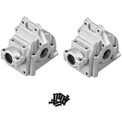 Monland 2Pcs Metal Wave Box Gear Box Upper and Lower Cover 144001-1254 for 1/14 WLtoys 144001 RC Car Spare Parts,Silver