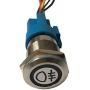 Etopar 12V 5A 19mm Car Auto Blue LED Light Lamp Rear Fog Push Button Stainless Steel Metal Toggle Switch Socket Plug