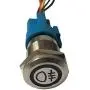 Etopar 12V 5A 19mm Car Auto Blue LED Light Lamp Rear Fog Push Button Stainless Steel Metal Toggle Switch Socket Plug