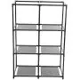 Function Home 6 Drawer Storage Organizer, Fabric Chest Cabinet, 3 Tier Metal Shelves with 6 Non-Woven Collapsible Bins, Organizer Tower Unit for Storing Clothing Documents Books Towels in Turquoise